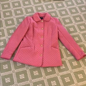 Pink quilted riding jacket